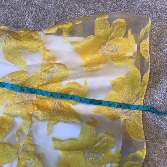 Exploded Metallic Floral Jacquard Organza Tiered Ankle Length  Dress Size 8 NWT - Picture 9 of 17